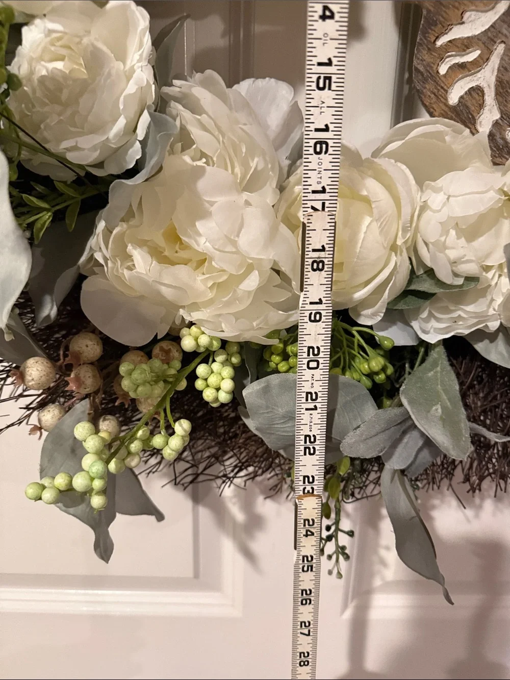 Ashland White Peony & Eucalyptus Decorative Wreath